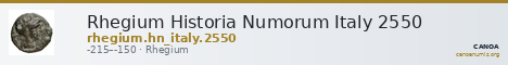 Rhegium Historia Numorum Italy 2550 — CANOA