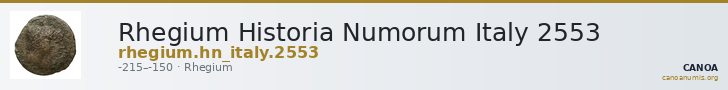 Rhegium Historia Numorum Italy 2553 — CANOA