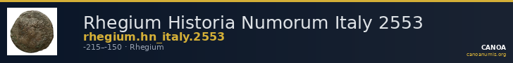 Rhegium Historia Numorum Italy 2553 — CANOA