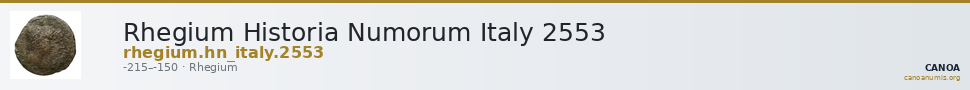 Rhegium Historia Numorum Italy 2553 — CANOA