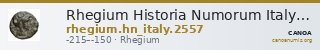 Rhegium Historia Numorum Italy 2557 — CANOA