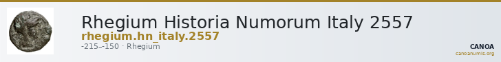Rhegium Historia Numorum Italy 2557 — CANOA