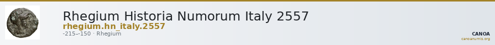 Rhegium Historia Numorum Italy 2557 — CANOA