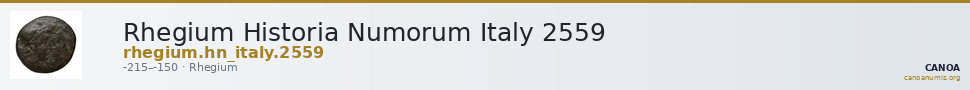 Rhegium Historia Numorum Italy 2559 — CANOA