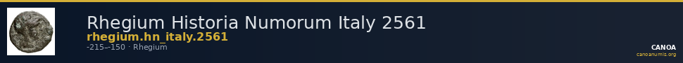 Rhegium Historia Numorum Italy 2561 — CANOA