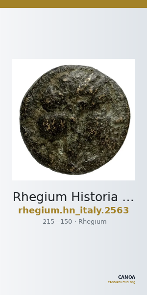 Rhegium Historia Numorum Italy 2563 — CANOA