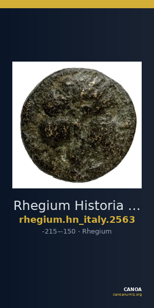 Rhegium Historia Numorum Italy 2563 — CANOA