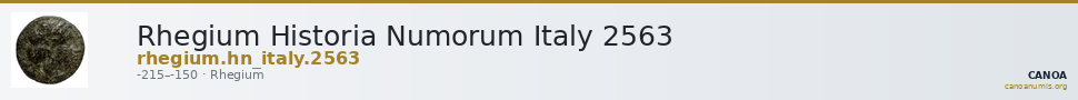 Rhegium Historia Numorum Italy 2563 — CANOA