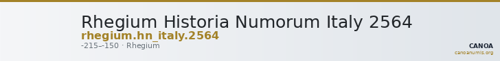 Rhegium Historia Numorum Italy 2564 — CANOA