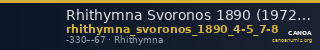 Rhithymna Svoronos 1890 (1972) 4 — CANOA