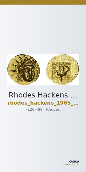 Rhodes Hackens 1965 p. 521, 1-13 — CANOA