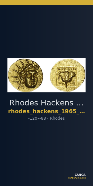 Rhodes Hackens 1965 p. 521, 1-13 — CANOA