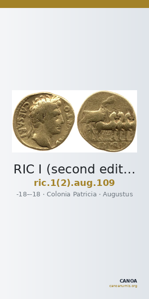 RIC I (second edition) Augustus 109 — CANOA