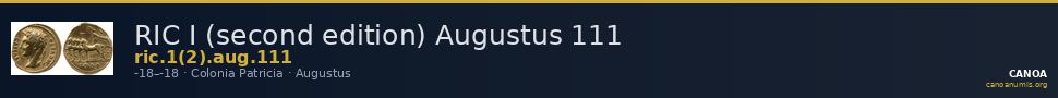 RIC I (second edition) Augustus 111 — CANOA