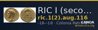 RIC I (second edition) Augustus 116 — CANOA