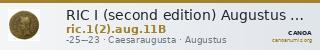 RIC I (second edition) Augustus 11B — CANOA