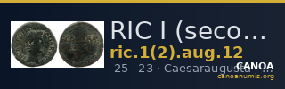 RIC I (second edition) Augustus 12 — CANOA