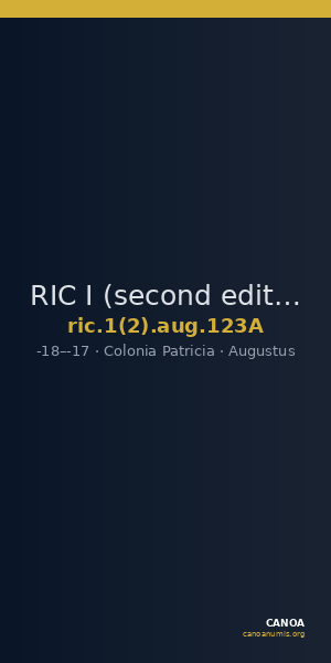 RIC I (second edition) Augustus 123A — CANOA