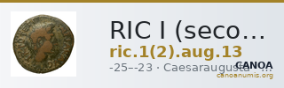 RIC I (second edition) Augustus 13 — CANOA