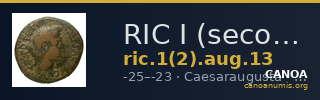 RIC I (second edition) Augustus 13 — CANOA