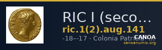 RIC I (second edition) Augustus 141 — CANOA