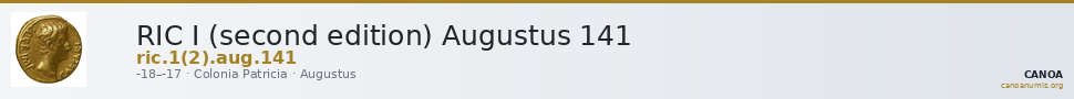 RIC I (second edition) Augustus 141 — CANOA