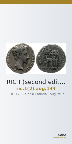 RIC I (second edition) Augustus 144 — CANOA