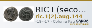 RIC I (second edition) Augustus 144 — CANOA
