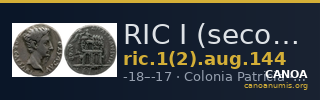 RIC I (second edition) Augustus 144 — CANOA