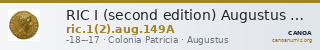 RIC I (second edition) Augustus 149A — CANOA