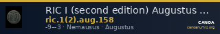 RIC I (second edition) Augustus 158 — CANOA