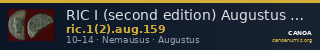 RIC I (second edition) Augustus 159 — CANOA