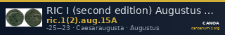 RIC I (second edition) Augustus 15A — CANOA