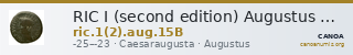 RIC I (second edition) Augustus 15B — CANOA
