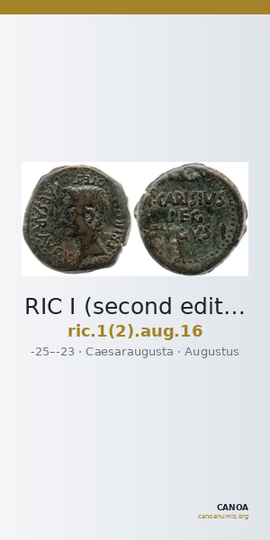 RIC I (second edition) Augustus 16 — CANOA