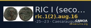 RIC I (second edition) Augustus 16 — CANOA