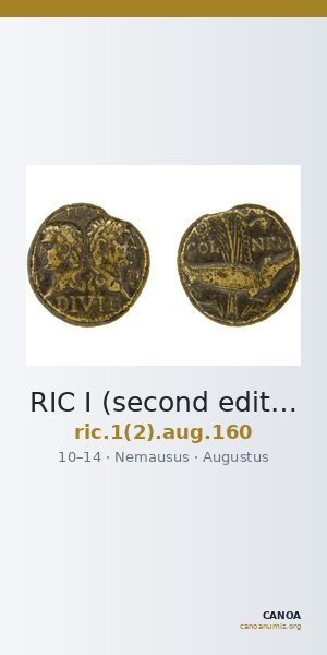 RIC I (second edition) Augustus 160 — CANOA