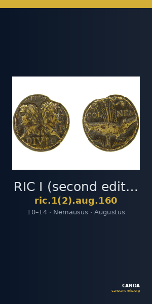 RIC I (second edition) Augustus 160 — CANOA