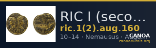 RIC I (second edition) Augustus 160 — CANOA