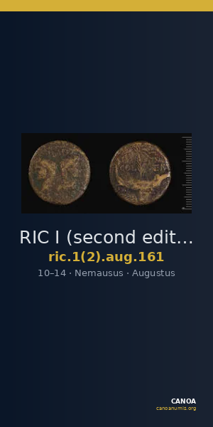 RIC I (second edition) Augustus 161 — CANOA