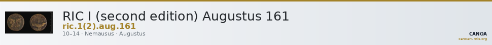 RIC I (second edition) Augustus 161 — CANOA