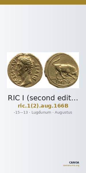 RIC I (second edition) Augustus 166B — CANOA