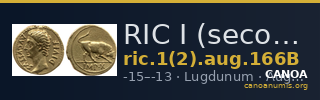 RIC I (second edition) Augustus 166B — CANOA