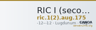 RIC I (second edition) Augustus 175 — CANOA