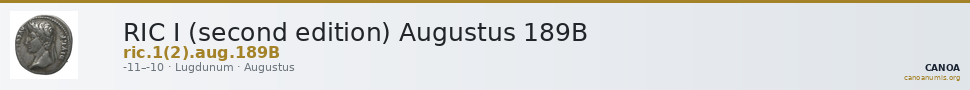 RIC I (second edition) Augustus 189B — CANOA