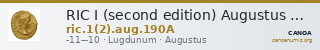 RIC I (second edition) Augustus 190A — CANOA