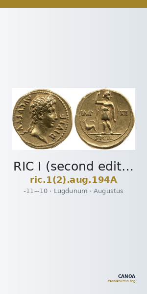 RIC I (second edition) Augustus 194A — CANOA