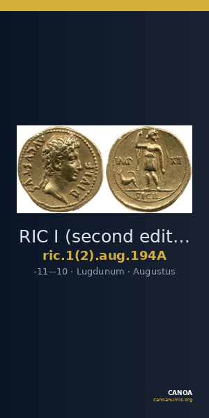 RIC I (second edition) Augustus 194A — CANOA