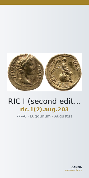 RIC I (second edition) Augustus 203 — CANOA