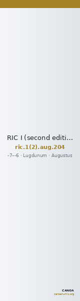 RIC I (second edition) Augustus 204 — CANOA